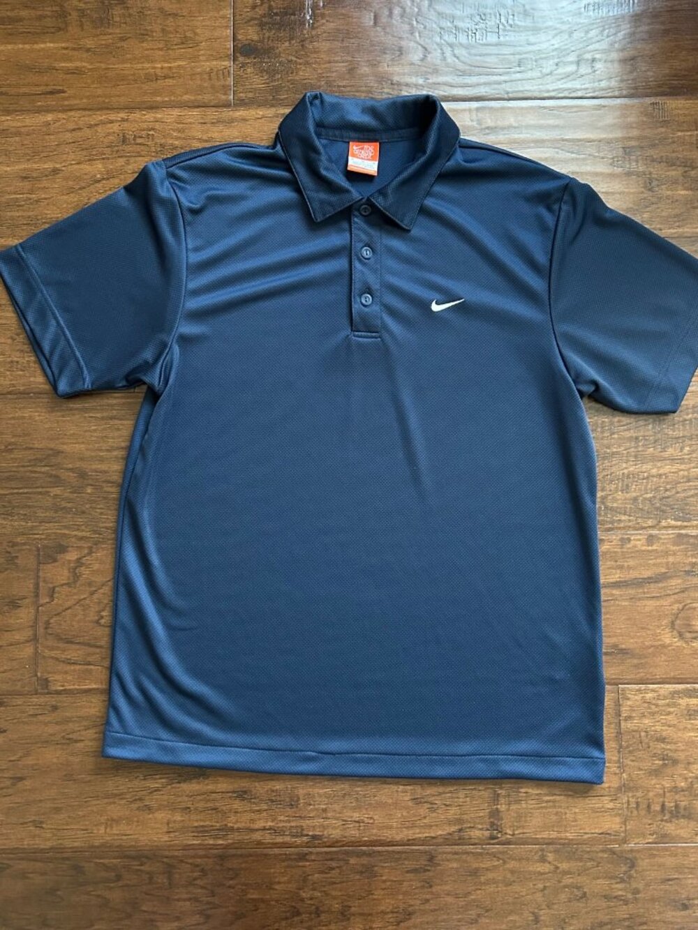 Nike mens navy blue polo short sleeve shirt M tennis golf medium
